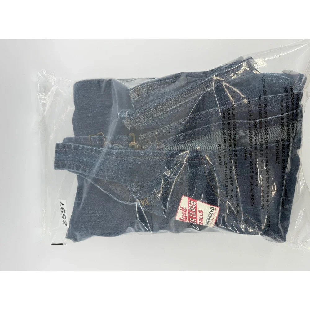Vintage Carhartt‎ Master Cloth Denim Overalls Kids Youth Bib Jean Dungarees Work